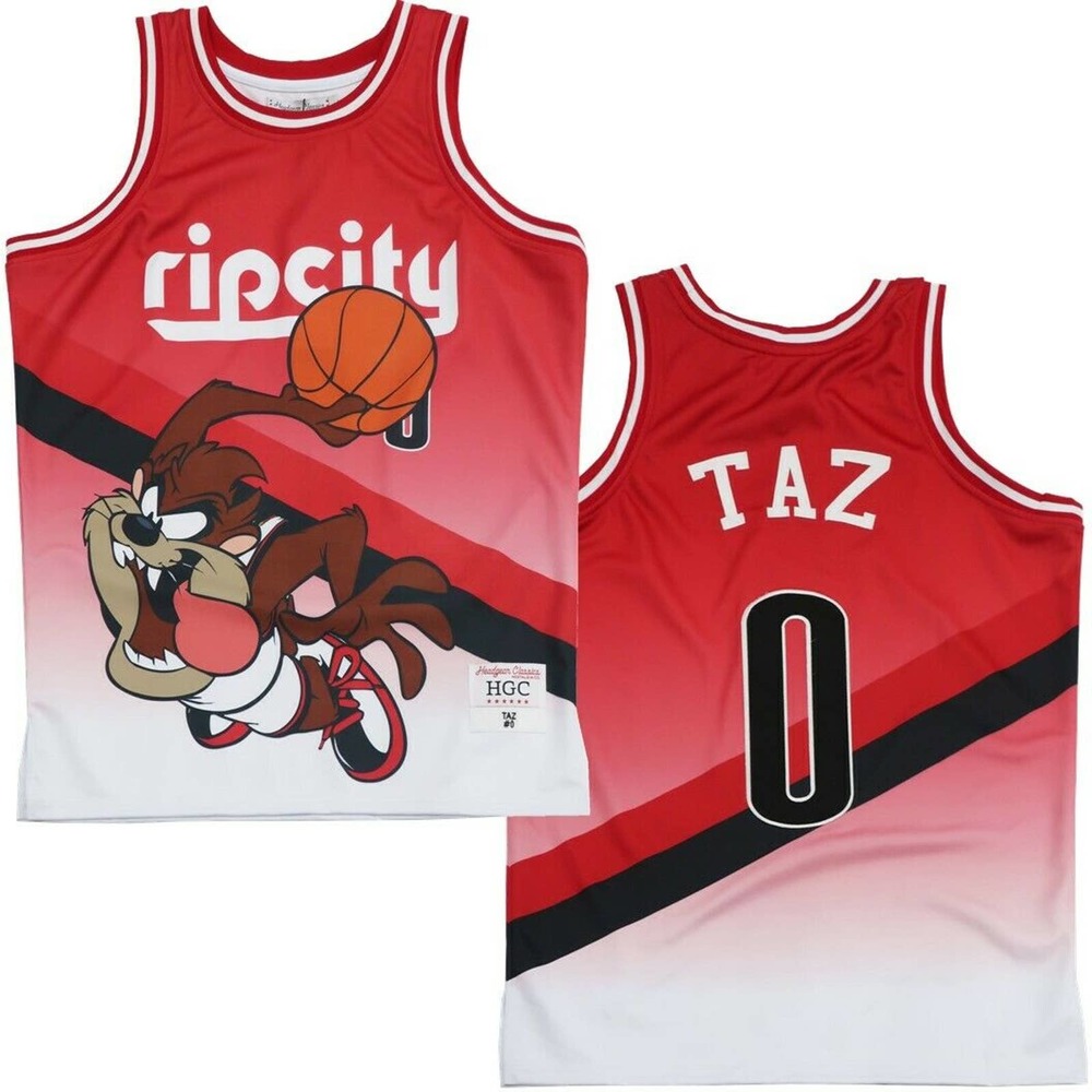 Tasmanian Taz Devil Portland Men's Rip City Headgear Classics Basketball Jersey